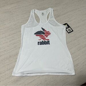 Rabbit Women's White American Flag Graphic Tank Top